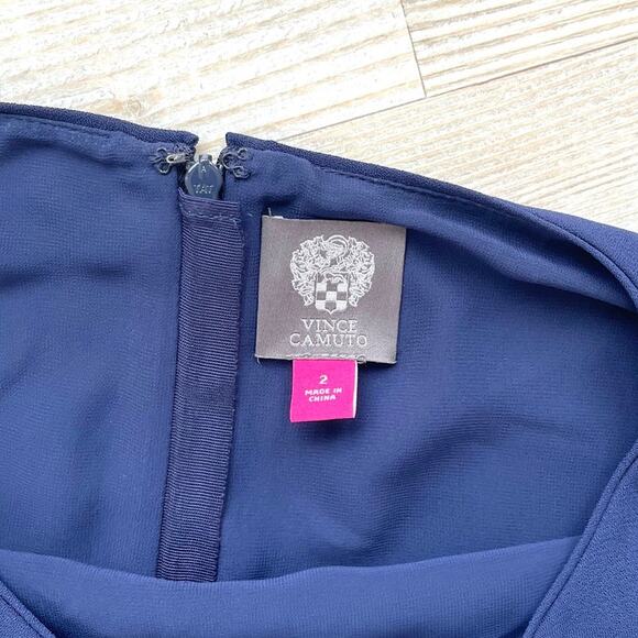 Vince Camuto Tie‎ Sleeve Shift Dress | Navy Size 2 - Picture 3 of 8